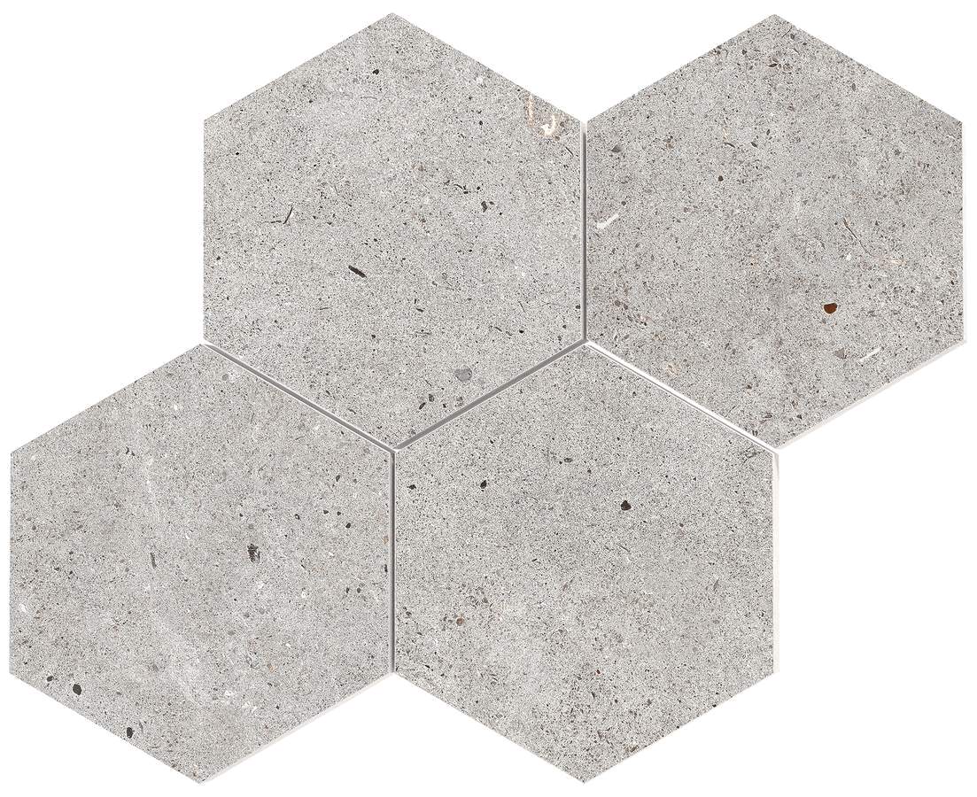 Tissu bulgomme Hexagone - Gris x 10cm